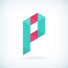 Modern letter P icon flat design element template