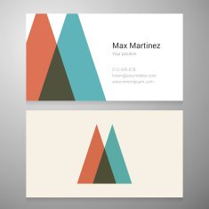 Vintage letter M icon business card template