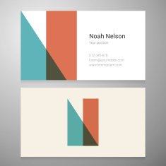 Vintage letter N icon business card template