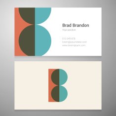 Vintage letter B icon business card template