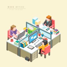work office concept 3d isometric infographic