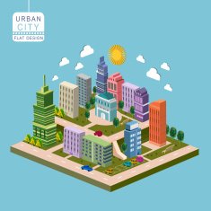 urban city concept 3d isometric infographic