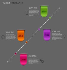 Time line info graphic ribbon template