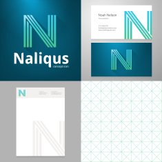 Design icon N element with Business card and paper template N2