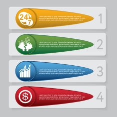 Design number banners template graphic or website layout N28