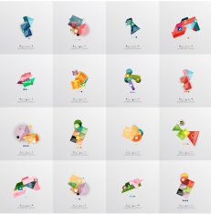 Modern geometric design temlates universal diagram banner number options workflow N12
