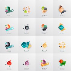 Modern geometric design temlates universal diagram banner number options workflow N13