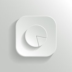 Power icon - vector white app button