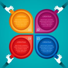 Abstract vector 4 steps infographic template in flat style N5