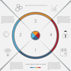 Infographic template on 4 positions