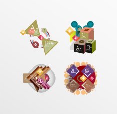 Set of abstract geometric shapes with options N176