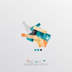 Glossy paper style geometric abstract infographic design N203