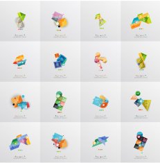 Modern geometric design temlates universal diagram banner number options workflow N15