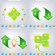 Modern green infographic design Business concept with 3 4 options