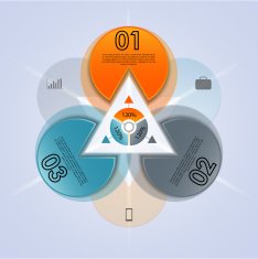 Three options rounded infographic EPS10 vector background