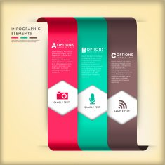 abstract 3d origami paper infographics N12