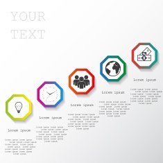 Infographic with octagons on a gray background vector illustration N3