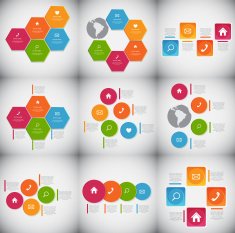 Collection of Infographic Templates for Business Vector Illustra N119