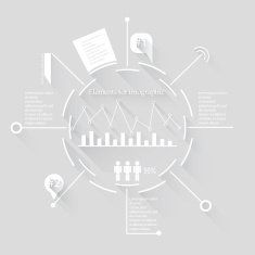Vector Infographic report template made from lines and icons N7