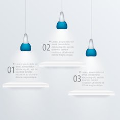 Minimal infographics design with exhibition shelves