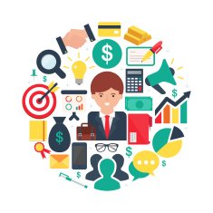 Business and finance abstract flat style vector illustration