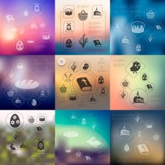 easter infographic with unfocused background N9