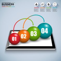 Abstract 3D isometric business Infographic N4