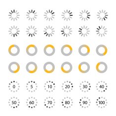 Different slyles of web loaders vector collection Flat design elements