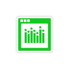 icon sticker realistic design on paper chart N12