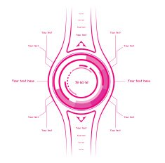 Abstract pink infographics as head-up display