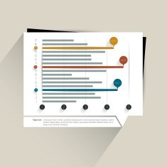 Example of business flat design graph Infographics chart N9