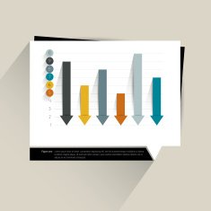 Example of business flat design graph Infographics chart N10