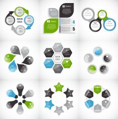 Collection of Infographic Templates for Business Vector Illustration N33