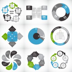 Collection of Infographic Templates for Business Vector Illustration N34