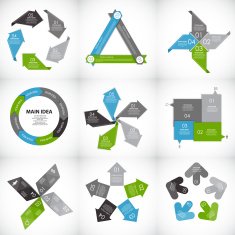 Collection of Infographic Templates for Business Vector Illustration N36