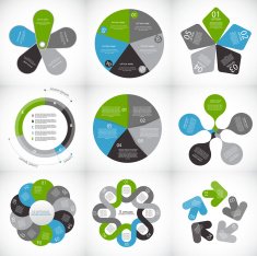 Collection of Infographic Templates for Business Vector Illustration N37