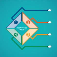 Abstract vector 4 steps infographic template in flat style N7