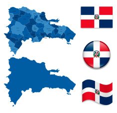 Dominican Republic Map and Flag Collection N2