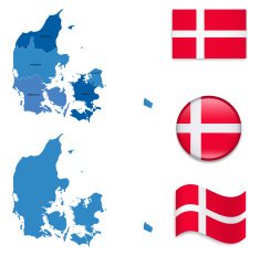 Denmark Map and Flag Collection N2