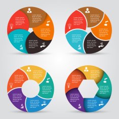 Vector circle elements set for infographic N6