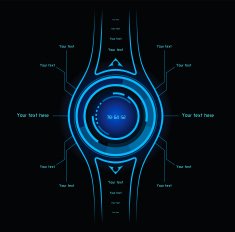 Abstract blue infographics as head-up display