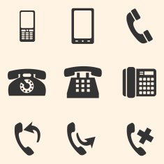Vector Set of Telephone Icons N16