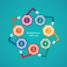 Abstract vector 7 steps infographic template in flat style N2