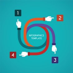 Abstract vector 4 steps infographic template in flat style N8