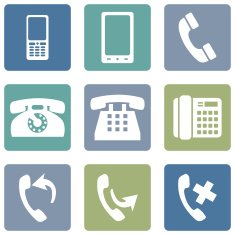 Vector Set of Telephone Icons N17