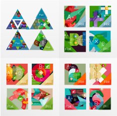 Flat design geometric info banners web boxes N23