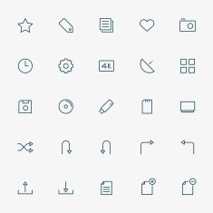 25 web line icons N2