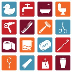 Vector Set of Bathroom and Hygiene Icons N9