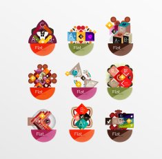 Set of abstract geometric shapes with options N185