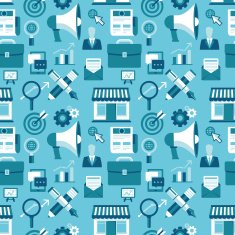 Vector seamless pattern with marketing icons